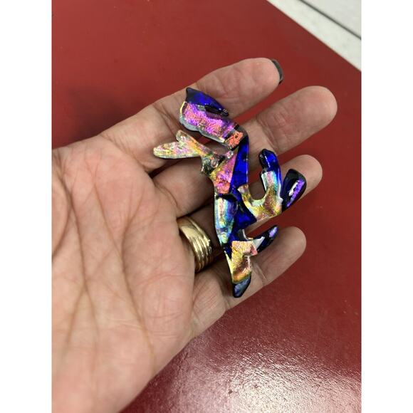 Vintage Artsy Pin Brooch & Earrings‎ Blues Abstract - Picture 5 of 9